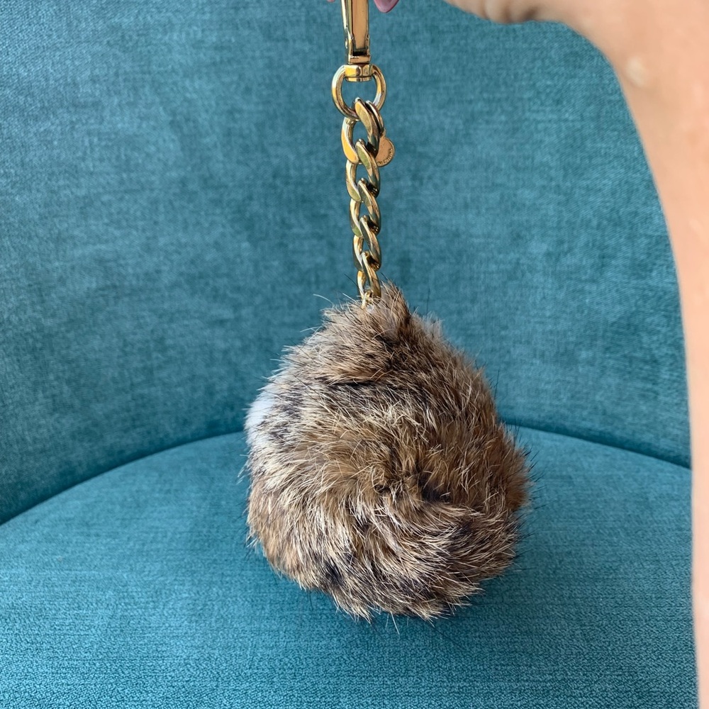Fur Bag Charm with Gold Chain - Picture 3 of 9